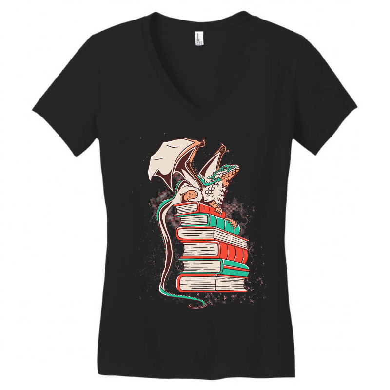 Author Textbookshelf Bookshelf Reading Reading Stu Women's V-Neck T-Shirt by KarimSatterfield | Artistshot