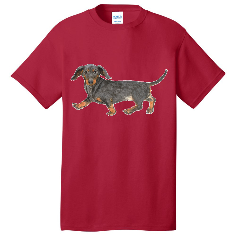 Black And Tan Dachshund Basic T-shirt by yongbiyb | Artistshot