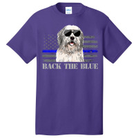 Old English Sheepdog Thin Blue Line American Flag Police Dog Premium Basic T-shirt | Artistshot