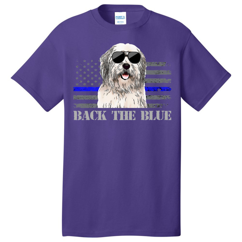 Old English Sheepdog Thin Blue Line American Flag Police Dog Premium Basic T-shirt | Artistshot