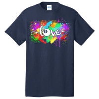 Billiards T  Shirt Billiards Love Colorful Typography Art 8 Ball Pool Basic T-shirt | Artistshot