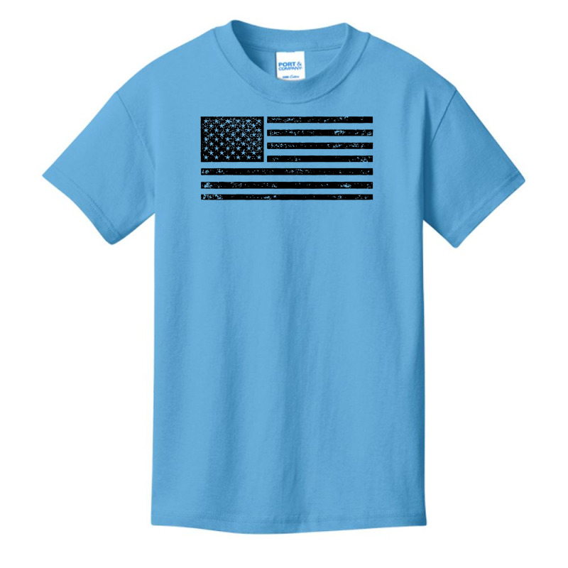 Black American Flag Vintage Distressed Effect Subtle Simple Premium T Basic Youth T-shirt by zakarimullin | Artistshot