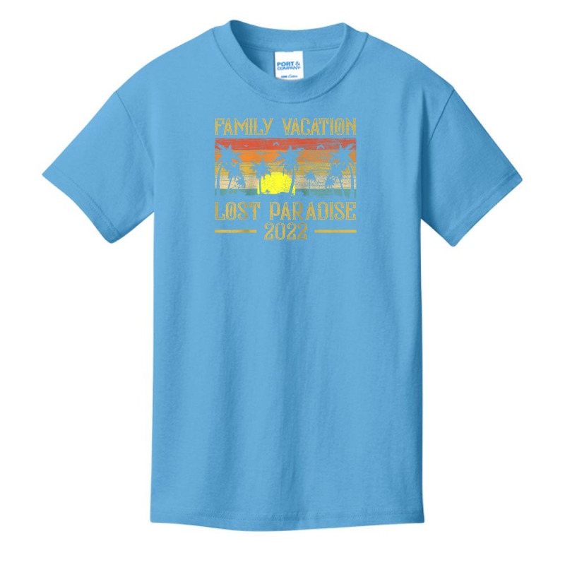 Vintage Sunset Family Vacation 2022 Lost Paradise Beach Raglan Basebal Basic Youth T-shirt by Tiktify | Artistshot