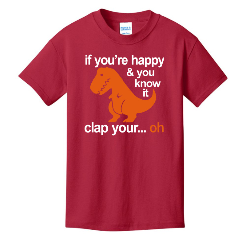 T-rex Clap Your Hands Basic Youth T-shirt | Artistshot