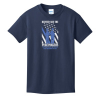 Patriotic American Thin Blue Line Flag Police Officer Basic Youth T-shirt | Artistshot