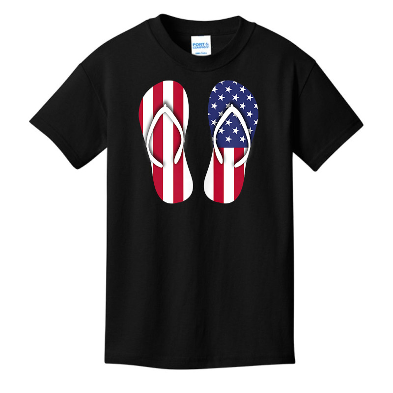 Flip Flops Red White And Blue Patriotic Sandals Beach Summer Tank Top Basic Youth T-shirt | Artistshot