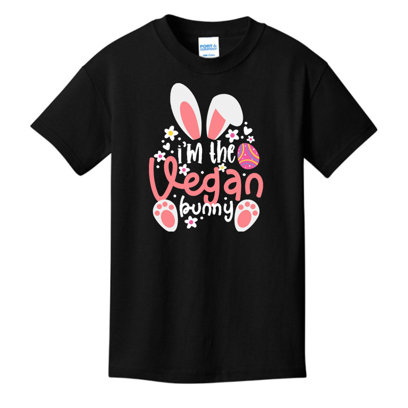 Vegan Design T  Shirt Bunny Ears I'm The Vegan Bunny Matching Easter V Basic Youth T-shirt by chuel332 | Artistshot