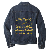 Author Writer Gift Book Publisher Story Writing Wh Ladies Denim Jacket | Artistshot