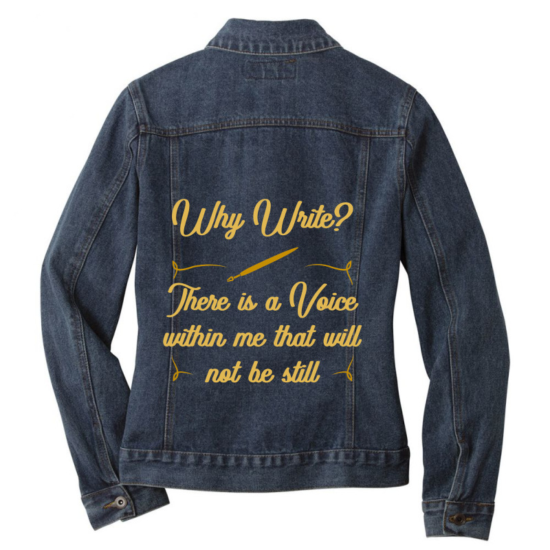 Author Writer Gift Book Publisher Story Writing Wh Ladies Denim Jacket by BelleAldrich | Artistshot