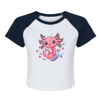 Axolotl Kawaii Axolotl Strawberry Milkshake Cartonss Japanese Anime 17 Raglan Crop Top | Artistshot