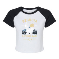 Bear Sequoia National Park Tvintage California Bear 54 Polar Panda Raglan Crop Top | Artistshot