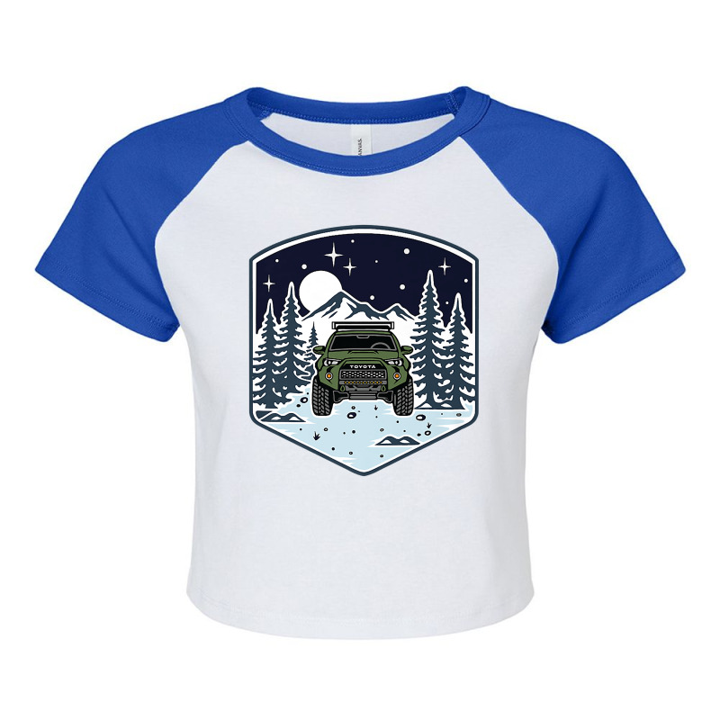 Trail 4runner Overland Night Vibes   Army Green Premium T Shirt Raglan Crop Top by tandonwelters | Artistshot