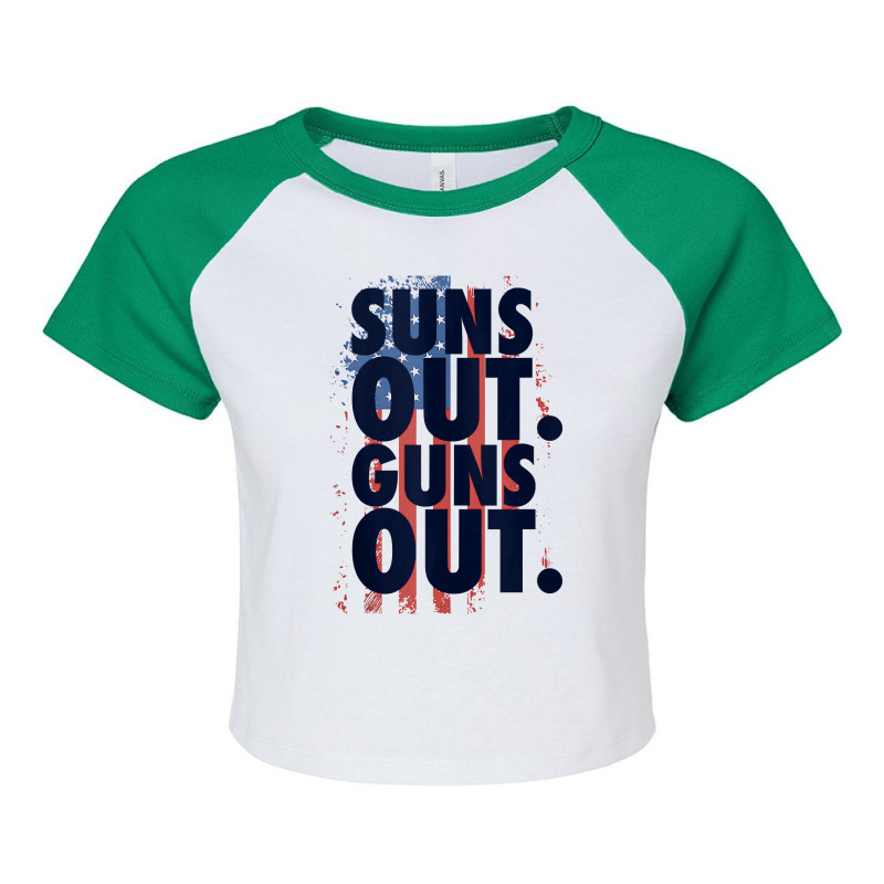 Suns Out Guns Out Tank Top Men Women 4th Of July Usa Flag Tank Top Raglan Crop Top by tandonwelters | Artistshot