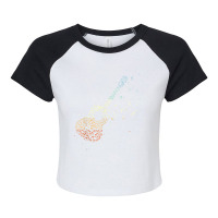 Guitar Gifts Men Music Notes Guitarist Musician Music Lover T Shirt Raglan Crop Top | Artistshot