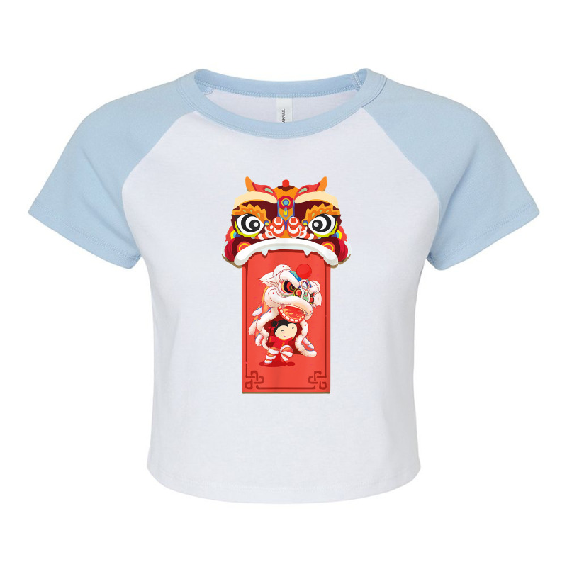 Chinese New Years For Men Dancing Tiger Dragon T Shirt Raglan Crop Top by erinlorrai | Artistshot