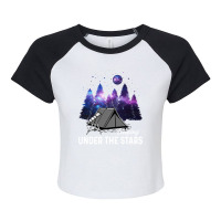 Camp Camping Sleeping Under The Star 17 Camp Camper Raglan Crop Top | Artistshot