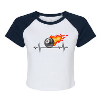 Billiards Snooker Pool Player Cue Sports Heartbeat Pulse Raglan Crop Top | Artistshot