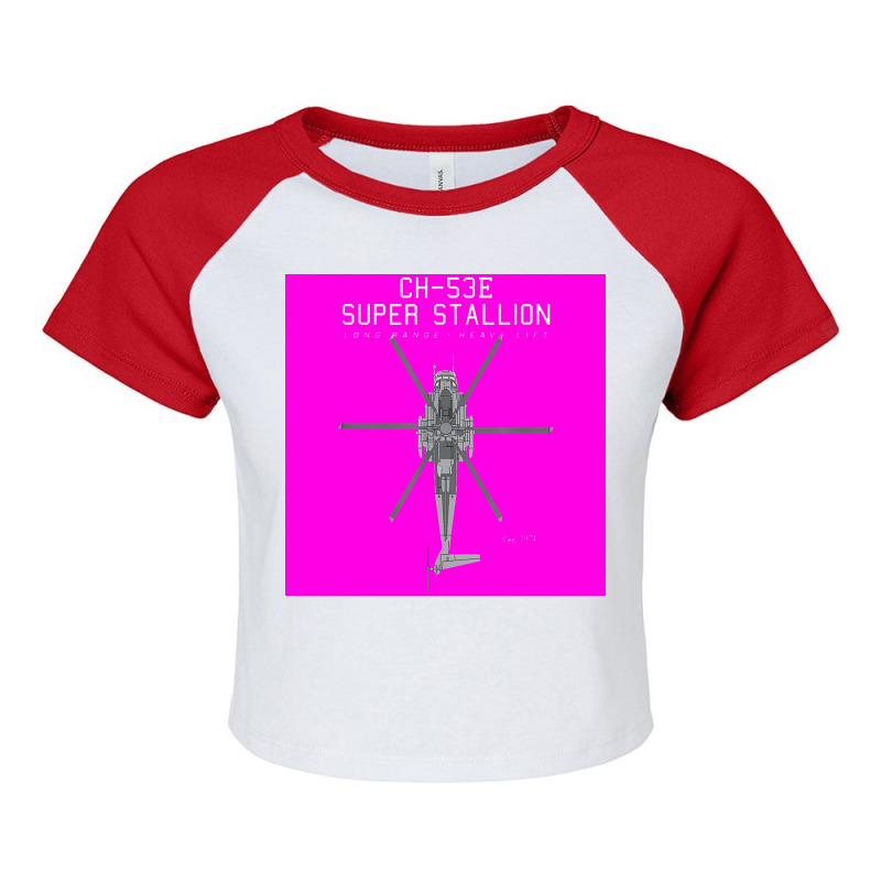 Ch 53e Super Stallion Military Helicopter Raglan Crop Top by selaynanas | Artistshot