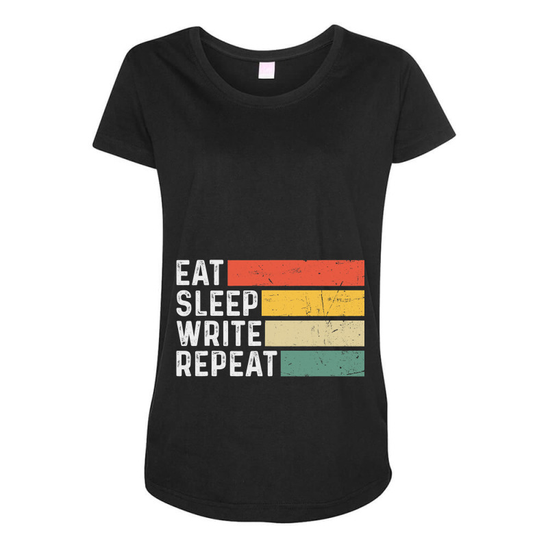 Author Writer Writing Funny Vintage Eat Sleep Writ Maternity Scoop Neck T-shirt by GreySchrade | Artistshot