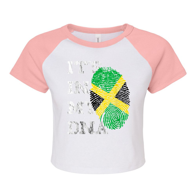 It's In My Dna Jamaica Genetic Jamaican Roots Jamaican Pride T Shirt Raglan Crop Top by valerietaverna | Artistshot