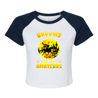 Horse Halloween Witch Riding Horse Witch Brooms Are For Amateurs Horse Raglan Crop Top | Artistshot