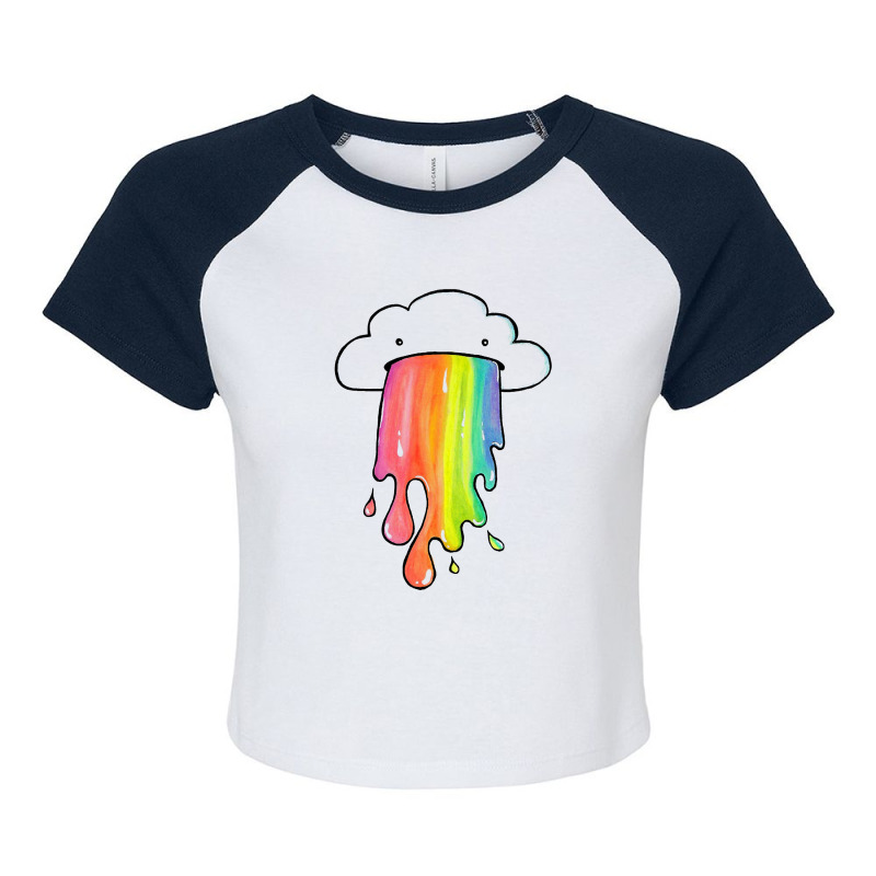 Cloud Overlay Rainbow Raglan Crop Top by dikokazei | Artistshot