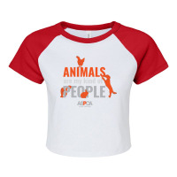 Aspca Animals Are My Kind Of People Long Sleeve Shirt Dark Raglan Crop Top | Artistshot