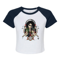 Hecate Triple Moon Goddess Pagan Witch Gothic Wiccan Occult Raglan Crop Top | Artistshot