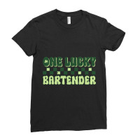 Bartender St Patricks Day Vintage One Lucky Barten Ladies Fitted T-shirt | Artistshot