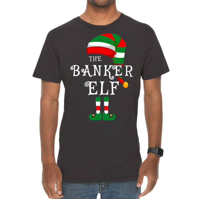 Banker Elf Family Christmas Matching Pajamas Group Vintage T-Shirt by MasynPaulin | Artistshot