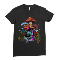 Astronaut Sitting Under Cottagecore Frog Aesthetic Ladies Fitted T-shirt | Artistshot