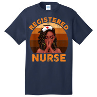 Retro Registered Nurse Black Girl Magic Black History Month T Shirt Basic T-shirt | Artistshot