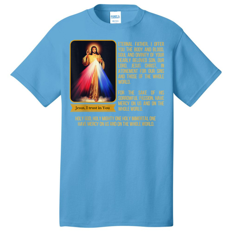 Divine Mercy Jesus Image Chaplet Novena Prayer Catholic T Shirt Basic T-shirt by ayedencoplon | Artistshot