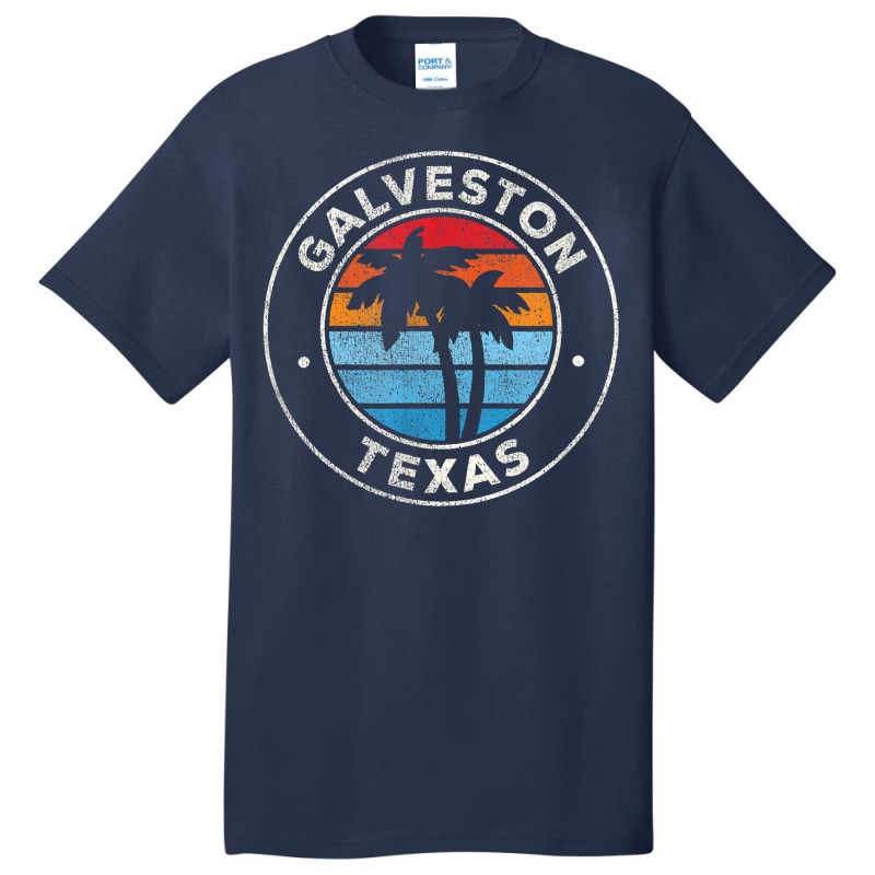 Galveston Texas Tx Vintage Graphic Retro 70s T Shirt Basic T-shirt by tamkyfashions | Artistshot