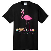 Pretty Easter Flamingo With Easter T  Shirt Easter Flamingo Easter Bun Basic T-shirt | Artistshot