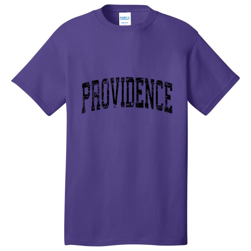 Providence Rhode Island Ri Vintage Athletic Sports Black Des Basic T-shirt by kamiatun | Artistshot