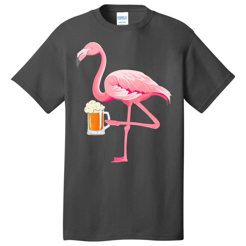 Flamingo T  Shirt Flamingo With Beer Funny T  Shirt Basic T-shirt | Artistshot