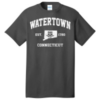 Watertown Connecticut Ct Vintage State Athletic Style T Shirt Basic T-shirt | Artistshot