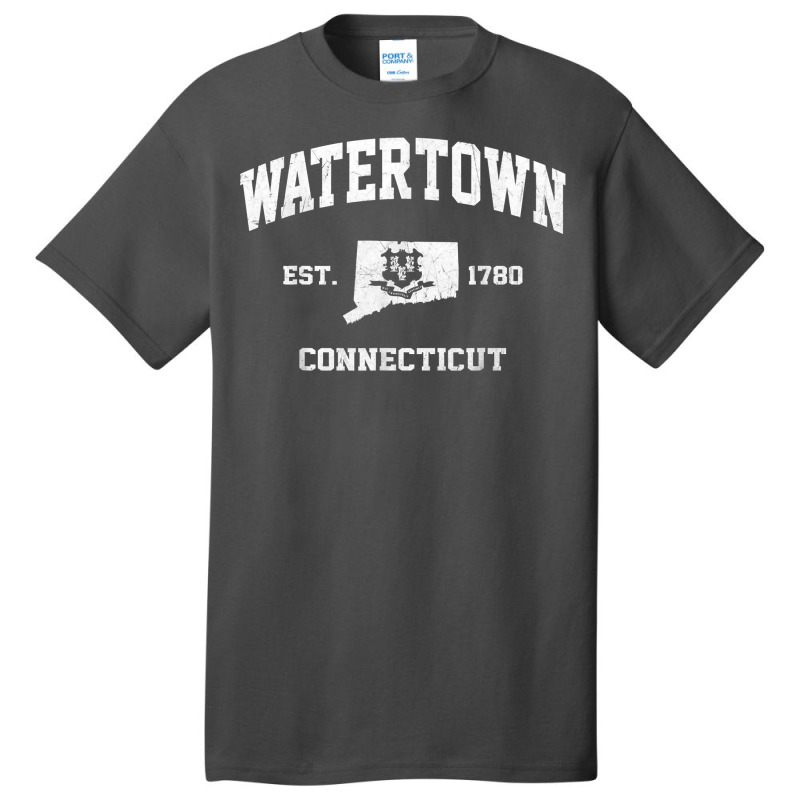 Watertown Connecticut Ct Vintage State Athletic Style T Shirt Basic T-shirt by Sand King | Artistshot