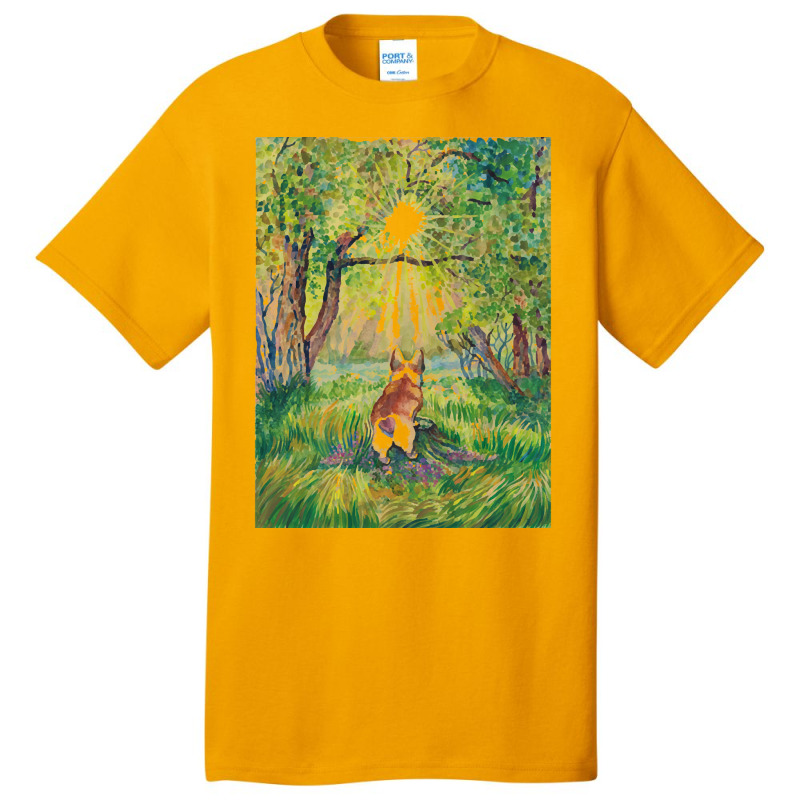 Corgi T  Shirt Corgi   Sun Catcher With Heart Shaped Tail T  Shirt Basic T-shirt | Artistshot