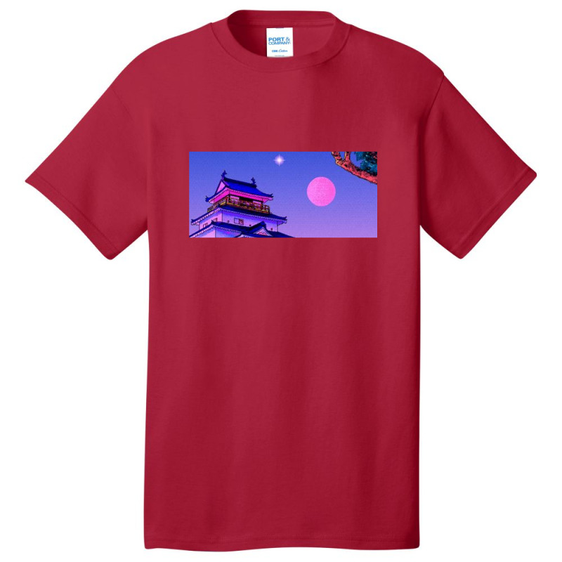 Japan Moon Aesthetic Design Basic T-shirt | Artistshot