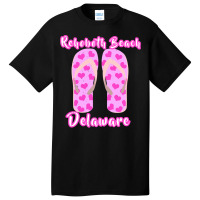 Rehoboth Beach Delaware Summer Vacation Heart Flip Flops Pullover Hood Basic T-shirt | Artistshot