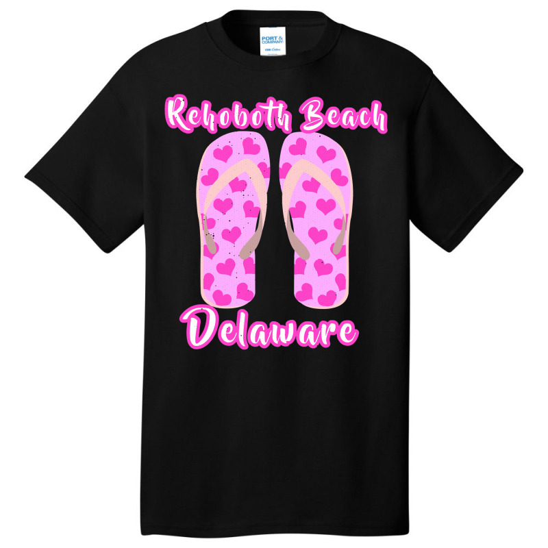 Rehoboth Beach Delaware Summer Vacation Heart Flip Flops Pullover Hood Basic T-shirt | Artistshot