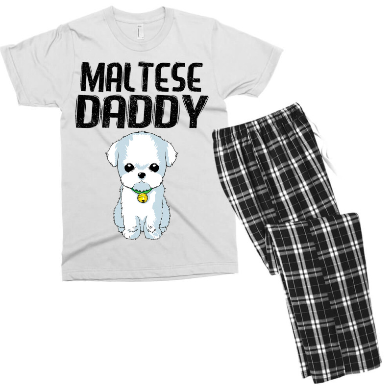 Maltese Daddy Dog Lover Maltese Puppy Christmas Gi Men's T-shirt Pajama Set | Artistshot