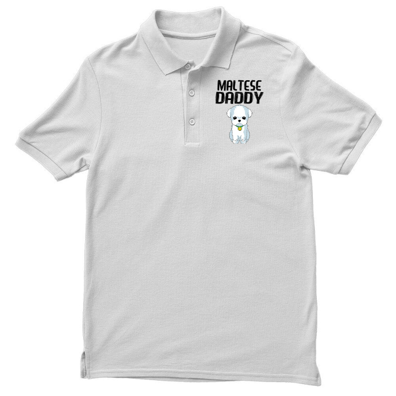 Maltese Daddy Dog Lover Maltese Puppy Christmas Gi Men's Polo Shirt | Artistshot