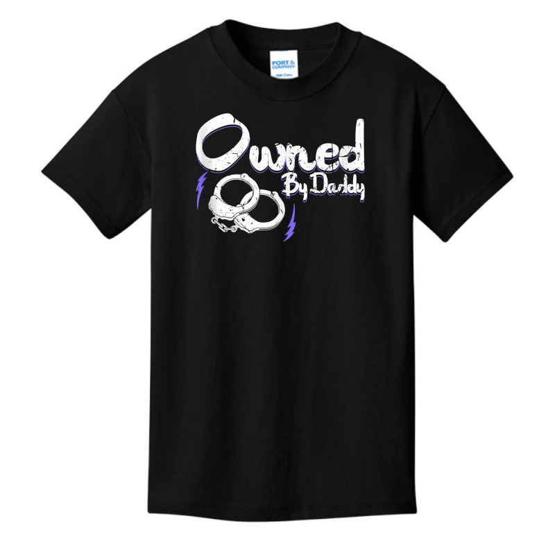 Owned By Daddy Bdsm Submissive Kinky Ddlg Handcuffs Tank Top Basic Youth T-shirt | Artistshot