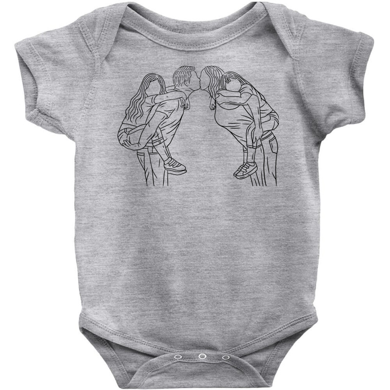 Kissing Family Line Baby Bodysuit | Artistshot