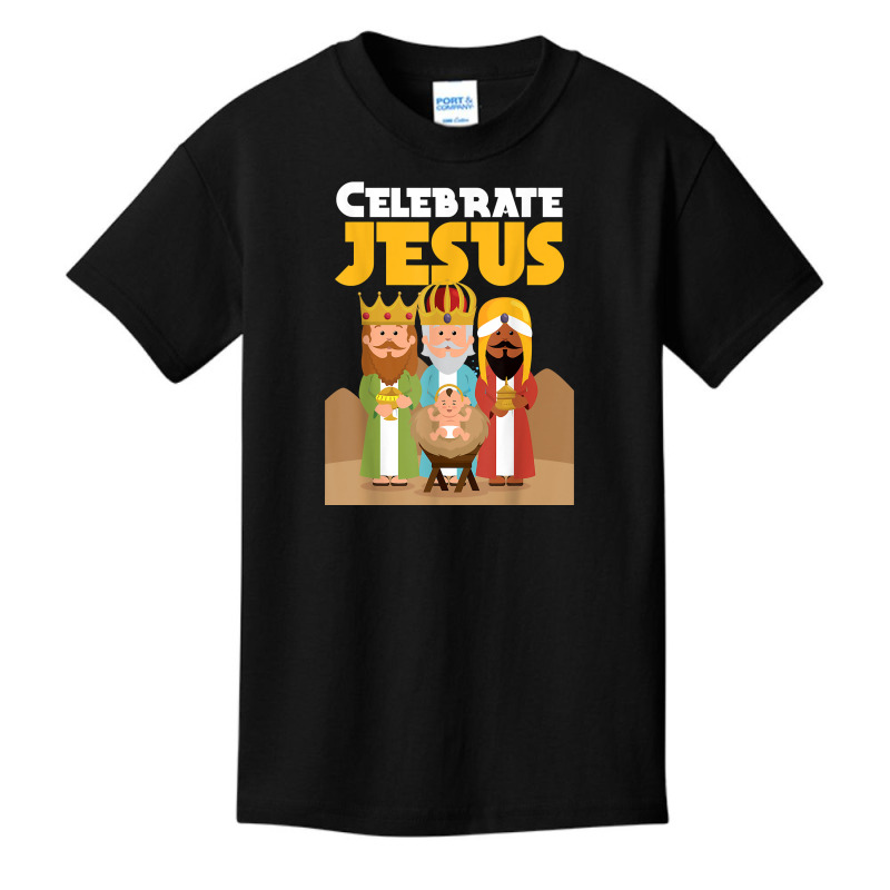 Celebrate Jesus Christian Christmas Nativity Christianity T Shirt Basic Youth T-shirt by Sand King | Artistshot