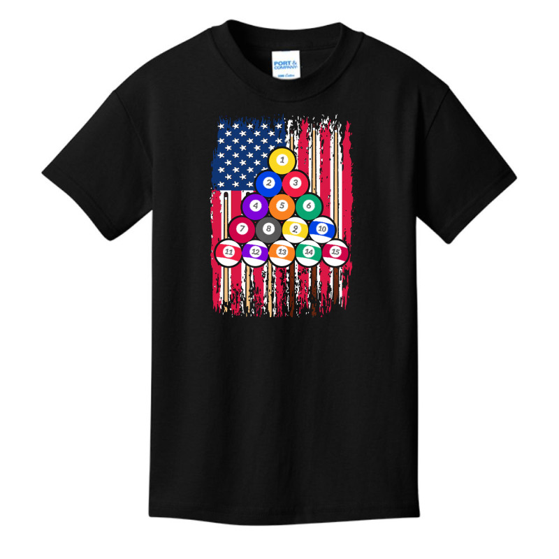 Billiard T  Shirt American Pool Player U S A Flag U S Snooker Billiard Basic Youth T-shirt | Artistshot