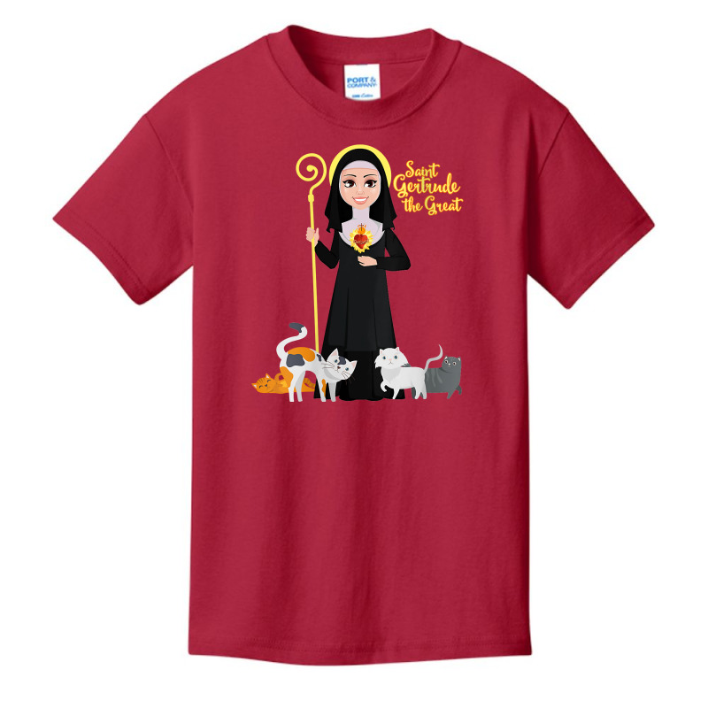 Womens St Gertrude Patron Saint Of Cats Lovers Great Nivelles V Neck T Basic Youth T-shirt by naythendeters2000 | Artistshot